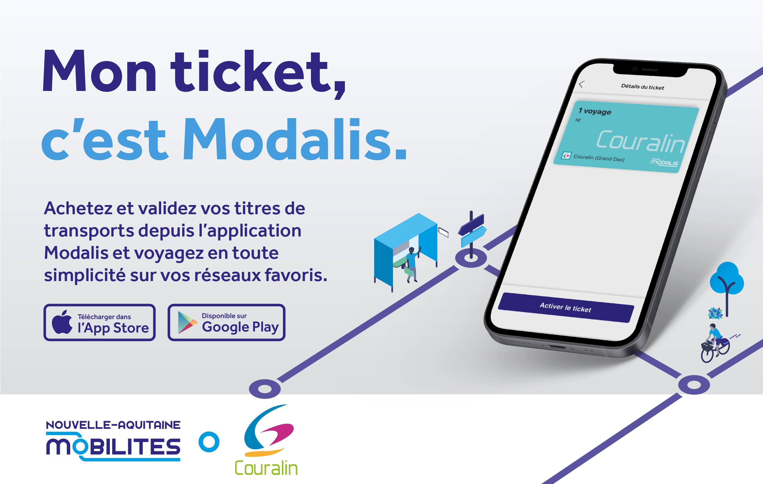Achetez vos titres de transport Couralin (Grand Dax) sur Modalis